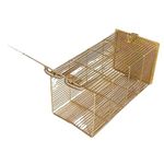 Lifekrafts Iron Rat Trap Cage – Humane Catch & Release Plank Trap. No-Kill Rodent House for Live Capture, a Friendly Pest Control Solution for All Rat Types (Size:L-21,W-10.5,H-10 cm),Green Gold.