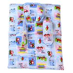 Mee Mee Baby Mattress Set with Neck Pillow and Bolsters ? (Blue)