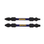 IRWIN Impact Screwdriving Bit, Square 2 Phillips 2 Double End, 2-1/2 Inch, SQ2/PH2, 2 Pack (IWAF32DEP2SQ2)