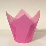 Decony Pink Baking Cups Tulip cupcake muffin for large cupcakes and muffins Pack of 200