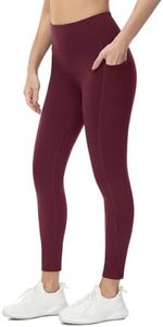 BALEAF Fleece Lined Leggings Women Water Resistant 25" Petite Winter Warm Legging Thermal Running Tights Yoga Hiking Pants Red Wine 3XL