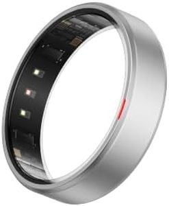 POBOVi Gen 2 Titanium Smart Ring for Women & Men, Sleep & Heart Rate Tracker, No Subscription, Size Before You Buy (Silver,9)