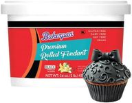 Bakerpan Premium Rolled Black Fondant for Cake Decorating - 1 Pound, Vanilla Flavor