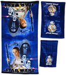 3 Pieces Disney Pixar 100% Cotton Bath, Hand, and Fingertip Towel Sets (Star Wars)