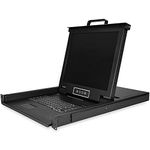 StarTech.com 8 Port Rackmount KVM Console w/ 6ft Cables - Integrated KVM Switch w/ 17" LCD Monitor - Fully Featured 1U LCD KVM Drawer- OSD KVM - Durable 50,000 MTBF - USB + VGA Support (RKCONS1708K)