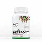 Plantvital Organic Beet Root Capsules - 1400mg Beet Root Powder - Beta Vulgaris - Superfood Powder - Against Free Radicals and Cell Damage - 4 Months Supply - 240 Capsules