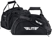 Elite Sports Warrior Boxing MMA BJJ Gear Gym Duffel Backpack Bag with Shoe Compartment Large Black