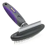 Hertzko Dog and Cat Fur Comb Deshedding Tool - 2-in-1 Grooming Brush for Removing Mats and Tangles - Undercoat Rake for Dogs and Cats - Dog Hair Brush Ideal for Shedding - Hertzko Dog Brush