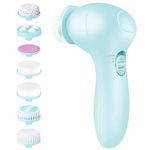 Electric Facial Cleansing Brush 7 in 1 - Fabuday Face Skin Spin Brush for Deep Cleansing, Gentle Exfoliating, Blackhead Removing and Massaging, Battery Operated Facial Cleanser Brush