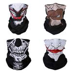 SMEHCF 4 Skull Vampire Headband Bandana Balaclava Half Face Mask Shield Head Hair Scarf Neck Gaiter Hat Multipurpose For WoMen Men Breathable Reusable Washable Red Blue Brown