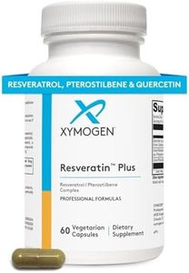 XYMOGEN Resveratin Plus - Patented Pterostilbene + Trans-Resveratrol with Quercetin Antioxidants Supplement to Promote Cardiovascular + Cellular Health, Healthy Aging, Immune Support (60 Capsules)