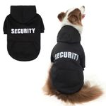 SCENEREAL Security Dog Hoodie Sweater for Large Medium Small Dogs, Embroidered Dog Clothes with Hat Pockets and Leash Hole, Soft Warm Fleece Pets Cold Weather Halloween Costumes for Boys Girls