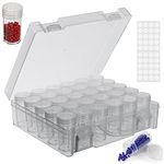 30 Slots Diamond Painting Storage Containers, Diamond Art Storage Case Diamond Painting Accessories Small Clear Bead Boxes with Lid 30 Grids Transparent Storage Case for Seed Art Rhinestones (1 Pack)