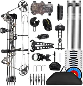 Lightweight Compound Bow and Archery Sets for Adults and Teens ，Right Hand Archery Compound Bows 0-70 lbs Draw Weight Adjustable for Beginners，23.5"-31" Draw Length，Hunting Bow Kit for Beginner
