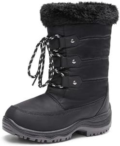 DREAM PAIRS Nordic Boys Girls Slip Resistant Faux Fur Lined Knee High Winter Snow Boots Size 5 Black