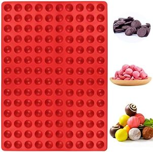 Palksky 140-Cavity Small Round Silicone Mold/Semicircle Chocolate Drops Mold/Dog Treats Pan/Semi Sphere Gummy Candy Molds for Ganache Jelly Caramels Cookies Pet Treats Baking Mold