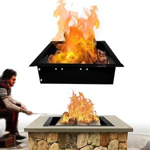 Simond Store Smokeless Firepit Ring Insert Square - 29" OD & 25" ID - 2MM Steel Square Fire Ring with Air Vents - Smokeless Bonfire Liner with Easy Assembly for Outdoor Gatherings