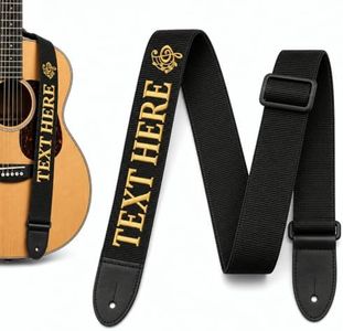 HRDCUSX Custom Guitar Strap - Personalized Guitar Straps with Name for Acoustic Electric Bass Gift for Men Women Players (Nylon)