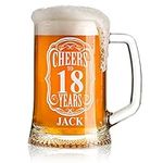 ukgiftstoreonline Cheers to 18 Years Birthday Gift Personalised Engraved Glass Beer Tankard