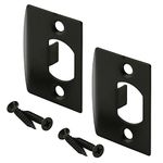 Prime-Line E 2793 Latch Strike Plate, Matte Black Finish (2 Pack)