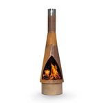 Dellonda Outdoor/Garden/Patio Conical Chiminea, Fireplace, Fire Pit, Heater, H127cm - Corten Steel - DG110