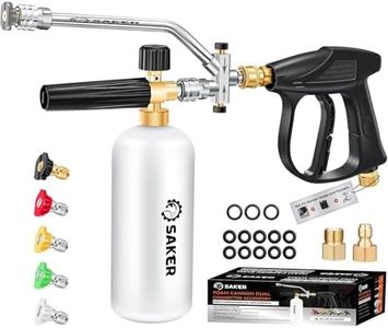 Saker Foam Cannon Dual Connector Accessory for Pressure Washer Kit,with Foam Cannon Dual Connector,Pressure Washer Gun for Car Washing and Cleaning,5 Power Washer Sprayer Nozzles