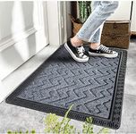 Amazelo Cart Door Mats For Home Entrance,Rectangular Mats Outside, Indoor Rubber Mat, Waterproof Bathmat Heavy Duty For Entry Areas Inside Door Mat Non-Slip Back Dirt Trapper (60X40 Cm, Grey)