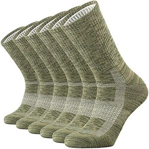 SOX TOWN Unisex Cushioned Crew Training Athletic Socks Men & Women with Combed Cotton Moisture Wicking Breathable Performance(LightGreen XL)