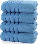 Utopia Towels 4 Pack Premium Viscose Oversized Bath Towels Set, Ring Spun Cotton (27 x 54 Inches) Highly Absorbent, Quick Drying Shower Towels for Bathroom, Spa, Hotel and Gym (Electric Blue)