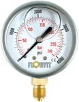 Flowfit Hydraulic Pressure Gauge, Glycerine Filled, 63mm Dial Size, Rated for 0-4000 PSI (275 Bar), 1/4" BSP Base Entry