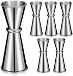 6 Pieces Jigger for Bartending Double Cocktail Japanese Jigger 2 oz 1 oz Stainless Steel Shot Glass Measuring Cup for Home Bar Drink Kitchen Bartender Tools