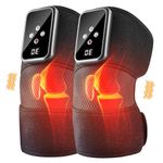 Dastre 2Pcs Knee Massager, Cordless Heated Knee Support Wrap with Powerful Virbration for Knee, Shoulder & Elbow Brace Rechargeable Knee Heat Pad,for Arthritis, Joint Pain Relief