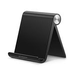 STRIFF Multi Angle Tablet/Mobile Stand. Phone Holder for iPhone, Android, Samsung, OnePlus, Xiaomi. Portable,Foldable Cell Phone Stand.Perfect for Bed,Office, Home,Gift and Desktop (Black)