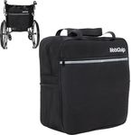 Wheelchair Bag Accessory for Back of Wheelchair, Large Storage Bag for Shopping with Compartments, Waterproof Wheelchair Accessory, Backpack Straps, Black