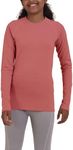 TCA Girls' SuperThermal Long Sleeve Performance Base Layer Running Training Top - Dusty Rose Marl, 8-10 Years