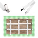 5pcs Hidden Tablecloth Clips for Inside Table, Under The Table Cloth Holders Elastic Strap Clip Bed Sheet Corner Fasteners for Securing Thick Tablecloth Picnic Tables Sofa Outdoor (White)