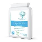 Vegan Collagen & Hyaluronic Acid Complex - 60 Capsules - Effective Skin, Hair & Nails Formula with 500mg of Vollagen in The Exact Amino ratios of Human Collagen - D-Biotin, Seaweed, Vitamins E&C