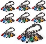 katerk 6pcs 1/4 inch Hex Shank Aluminum Alloy Screwdriver Bits Holder 8 Sets, Light-weight Quick-change Extension Bar Keychain Drill Screw Adapter Change Portable（6 Colors With Black Carabiner)