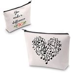 ZJXHPO Music Teacher Appreciation Gift Music Lover Gift You Make A Difference Makeup Bag Music Teacher Survival Kit (CA-Music Teacher)