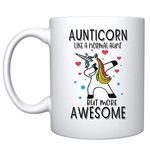 Veracco Aunticorn Like a Normal Aunt Ceramic Coffee Mug For Him Funny BirthdayGifts (White, Ceramic)