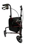 Force Ultra Lightweight 3 Wheel Rollator Aluminium Tri Walker with Bag Flame Red