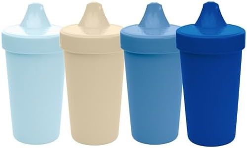 Re-Play Spill-Proof Sippy Cups for Toddlers - Kids Reusable 10 Oz Set of 4, Dishwasher & Microwave Safe, Made in USA, Cool Blues