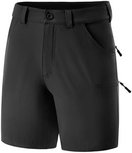 FitsT4 Sports Men’s Cargo Hiking Shorts 7 Inch Stretch Water Resistant Quick Dry Lightweight Outdoor Tactical Shorts,Black,L