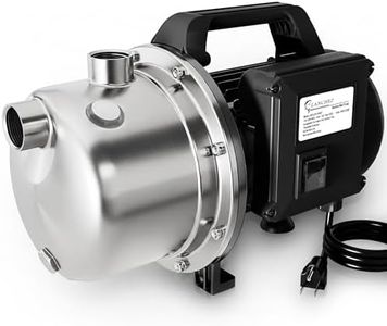 Lanchez 1 HP Shallow Well Pump，Garden Pump, Portable Stainless Steel Water Transfer Draining Irrigation Jet Pump for Water Removal, Lawn Fountain Pump 1294 GPH 147 Feet Height