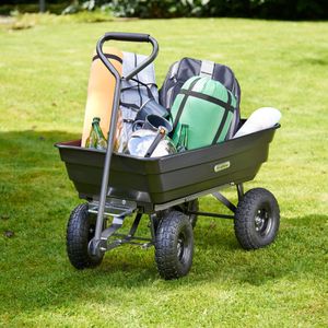 VonHaus Garden Dump Cart – 75L Tipping Wheelbarrow Wagon, 250kg Load