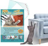 20pack Cat Scratch Deterrent Tape, Cat Scratch Furniture Protector, Clear Double Sided Anti Scratching Sticky Tape Couch Protector for Cats, Cat Training Tape, Cat Repellent for Furniture, Cat Tape