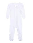 Leveret Solid Kids Pajamas Baby Sleepsuits Boys & Girls Footed Pajamas 100% Cotton (Size 3 Months-5 Years) - White - 0-3 Months