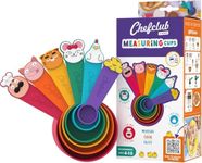 Chefclub Kids Starter Cookie Kit - Easy-Read, Multi-Language eBook Recipe Booklet & BPA-Free Plastic Measuring Cups (Set of 6) - Baking, Cooking, Dry & Liquid Ingredients, Practical Holiday Gift