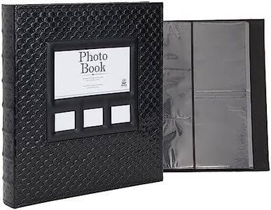 Large Black Leather Family Photo Album Book for 4x6 inch Picture, 600 Pockets, 14.5" x 13.5", Gifts for Boyfriend Girlfriend