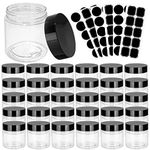 60ml 30pcs Clear Plastic Round Jars with Black Lids, 2 oz Leak-Proof Wide-Mouth Cosmetic Storage Containers for Kitchen Use, Beauty Products, Cream, Scrubs, Bath Salt and More